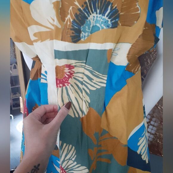 Zara Autumnal Floral Abstract Maxi Dress - Picture 13 of 16